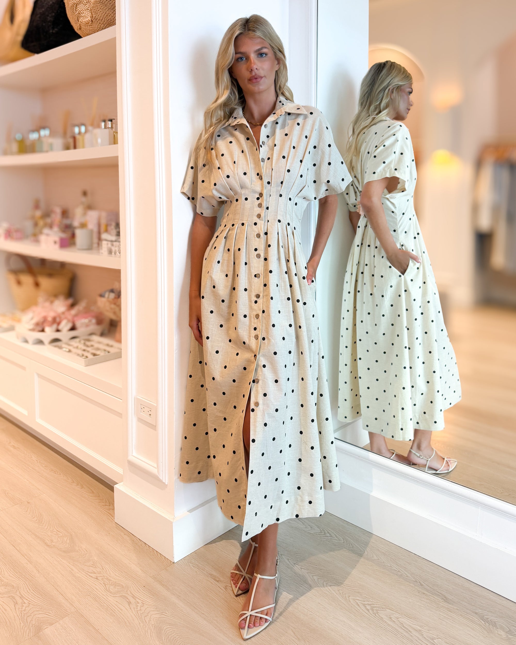 linen polka dot dress Linen Dot Dress – SAVVY & Sole