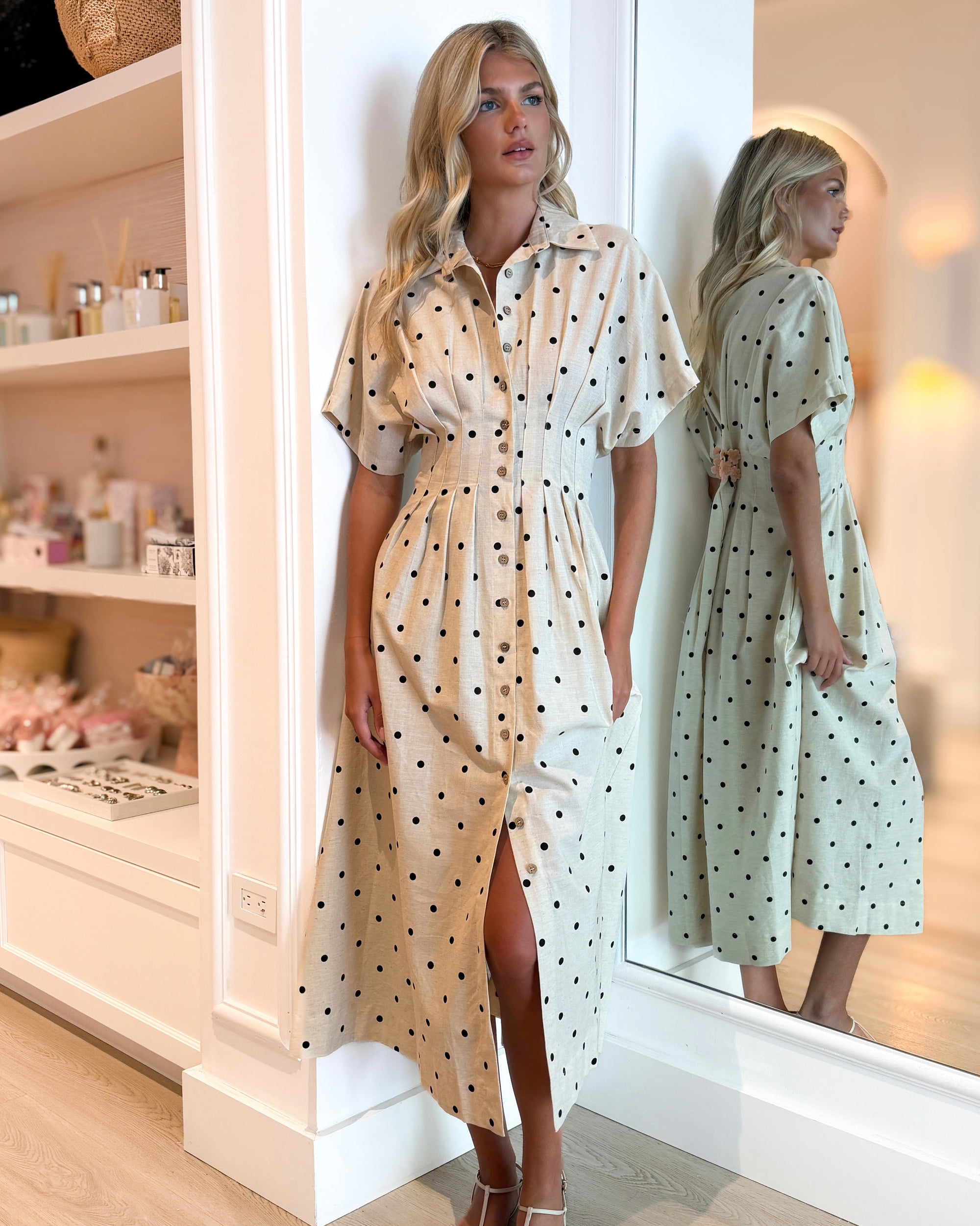 Linen Dot Dress