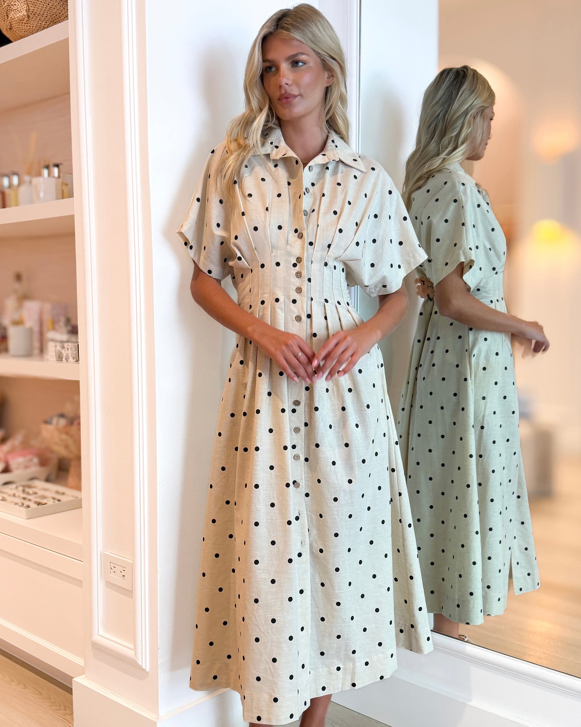 Linen Dot Dress