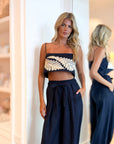 Notre Dame Crop Top Navy