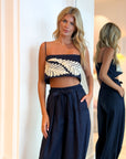Notre Dame Crop Top Navy