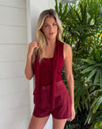 Burgundy Scarf Top