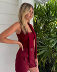 Burgundy Scarf Top