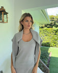 Combo Knit Slip Dress Silver