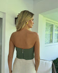 Delune Olive Crop Top