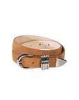 Hollyhock Leather Belt Caramel Suede & Silver