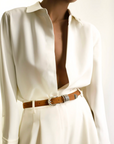 Hollyhock Leather Belt Caramel Suede & Silver